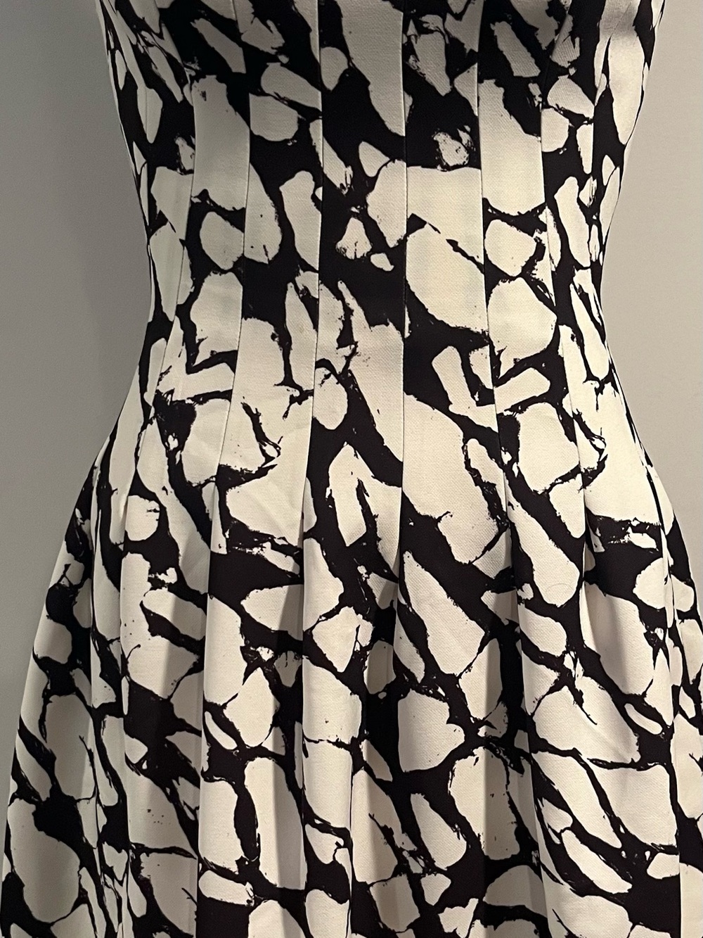 H&M Black & White Graphic Print Midi Dress, Sz 2 ORIG $109+! LUXURY DEAL!